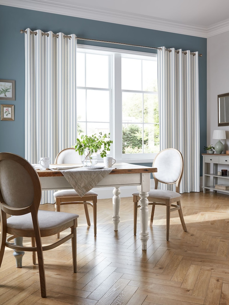 Laura Ashley Dusky Blue Farnworth Made to Measure Curtains - Image 2 of 9