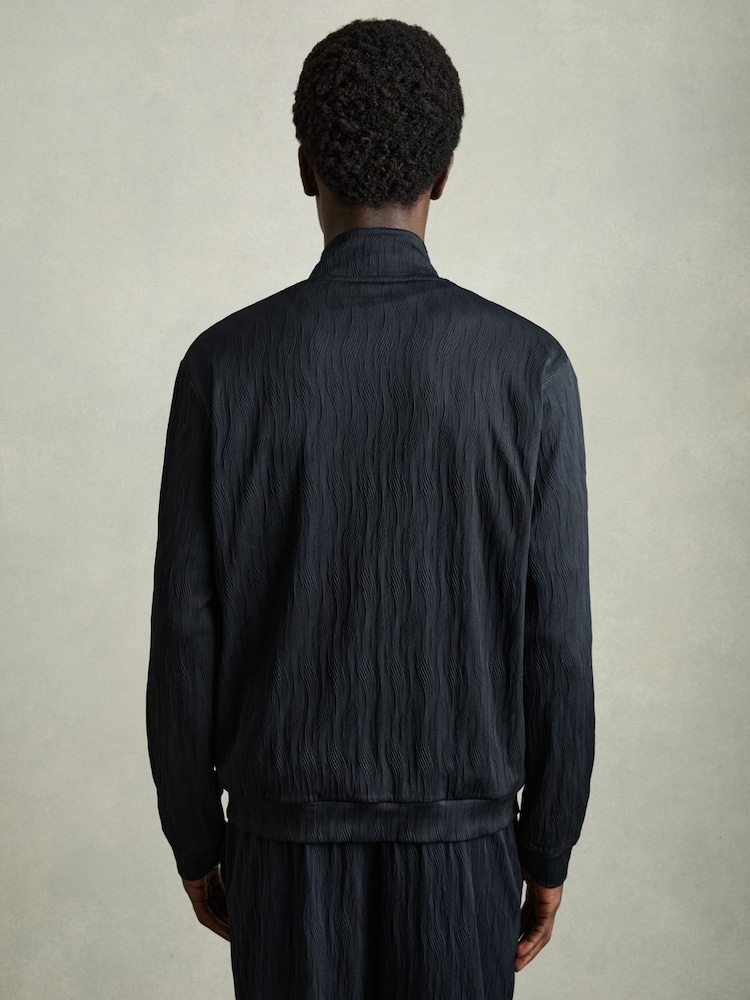 Reiss Aksel Wave-Jacquard Zip-Through Jacket - Image 6 of 7