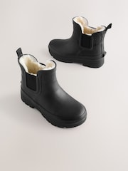 Black Warm Lined Ankle Wellies - Image 1 of 5