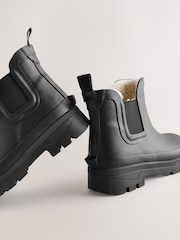 Black Warm Lined Ankle Wellies - Image 3 of 5