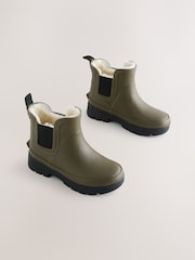 Verde caqui - Botas de agua tobilleras con forro calentito - Imagen 1 de 6