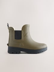 Verde caqui - Botas de agua tobilleras con forro calentito - Imagen 2 de 6