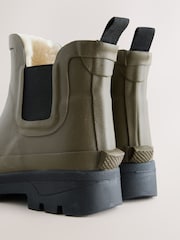 Verde caqui - Botas de agua tobilleras con forro calentito - Imagen 3 de 6