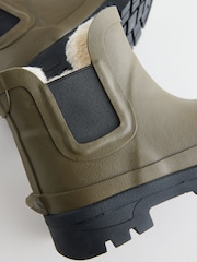 Verde caqui - Botas de agua tobilleras con forro calentito - Imagen 5 de 6
