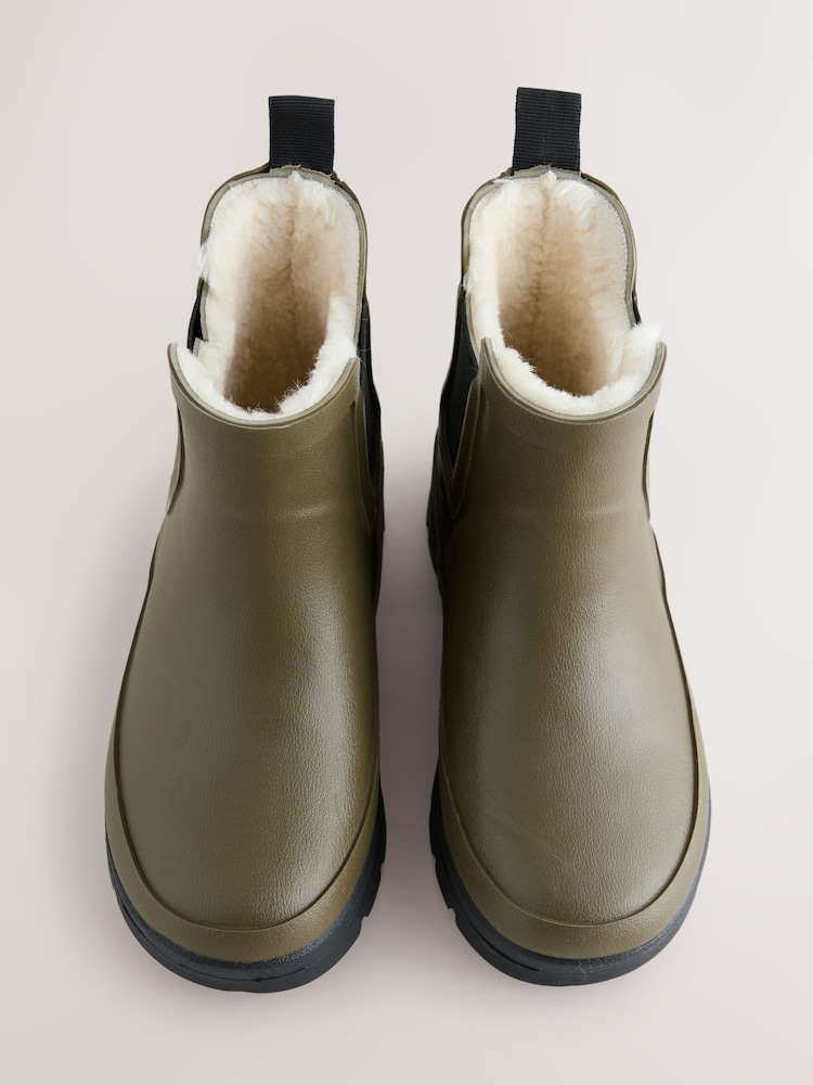 Verde caqui - Botas de agua tobilleras con forro calentito - Imagen 6 de 6