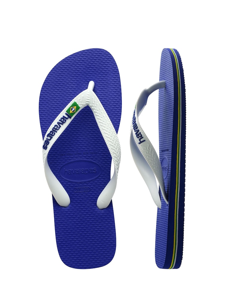 Havaianas Blue Brasil Logo Mini Me Sandals - Image 3 of 10