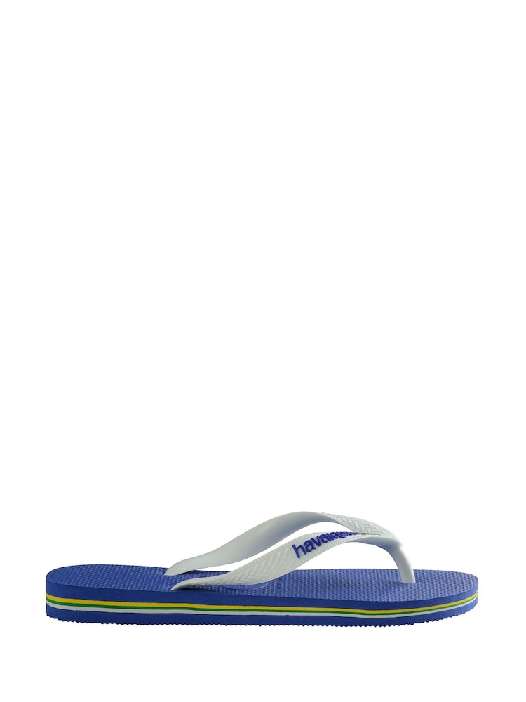 Havaianas Blue Brasil Logo Mini Me Sandals - Image 4 of 10