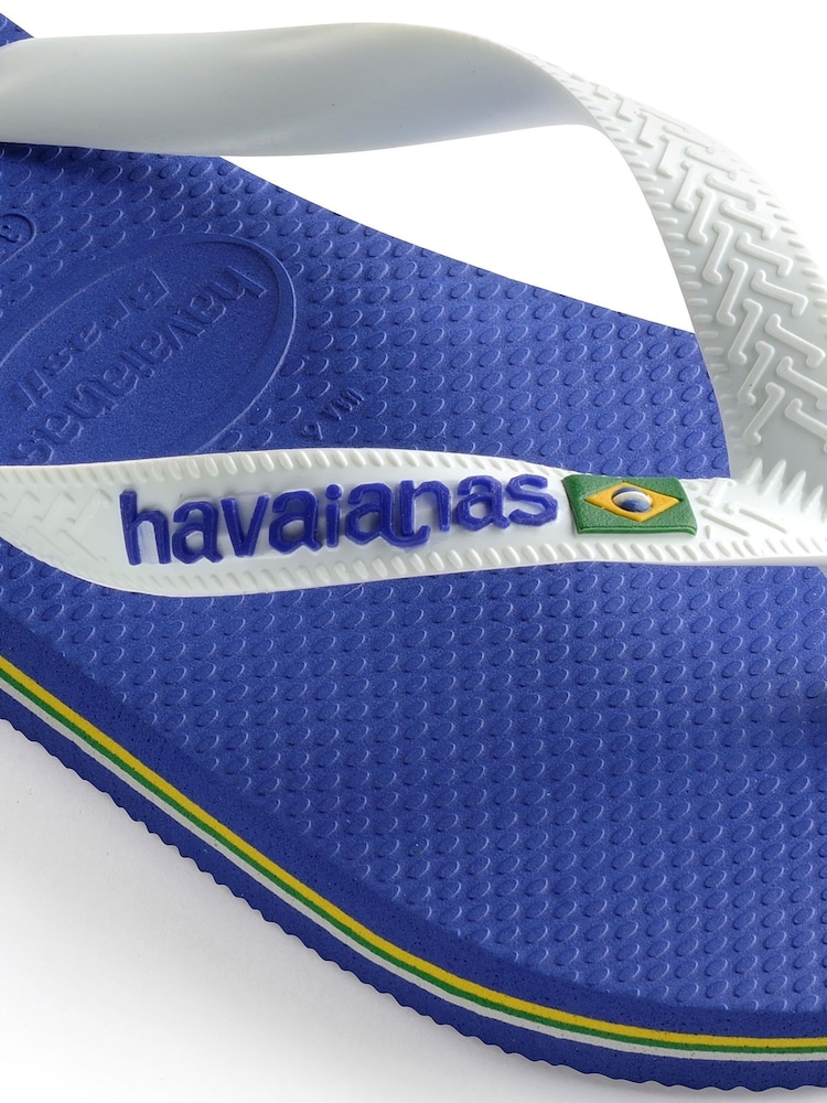 Havaianas Blue Brasil Logo Mini Me Sandals - Image 6 of 10