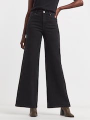 JD Williams Black Magisculpt Wide Leg Jeans - Image 1 of 4
