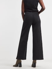 JD Williams Black Magisculpt Wide Leg Jeans - Image 3 of 4