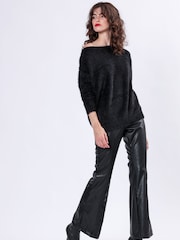 Religion Natural Off the Shoulder Jumper in Fluffy Feather Yarn - Imagen 3 de 6