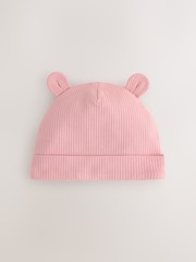Pink Baby Beanie Jersey Hats 3 Pack (0-18mths) - Image 2 of 6