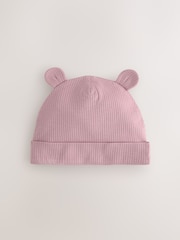 Pink Baby Beanie Jersey Hats 3 Pack (0-18mths) - Image 3 of 6