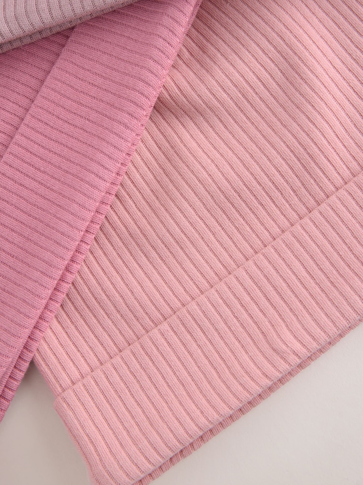 Pink Baby Beanie Jersey Hats 3 Pack (0-18mths) - Image 6 of 6