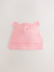 Pink Baby Beanie and Dribble Bib Set 4 Piece (0-18mths) - Image 3 of 7