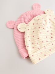 Pink Baby Beanie and Dribble Bib Set 4 Piece (0-18mths) - Image 7 of 7