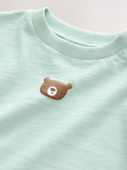 Mineral Blue Bear Long Sleeves Semi Plain T-Shirt (3mths-7yrs) - Image 3 of 4