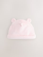 Pink Baby Velour Beanies 2 Pack (0-12mths) - Image 2 of 5
