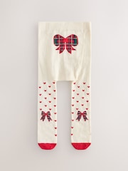 Ecru Christmas Bow Baby Tights (0mths-2yrs) - Image 1 of 4