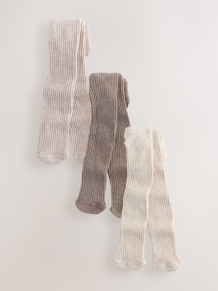 Chocolate Brown Baby Tights 3 Pack (0mths-2yrs) - Image 1 of 7 Chocolate Brown Baby Tights 3 Pack (0mths-2yrs) - Image 1 of 7