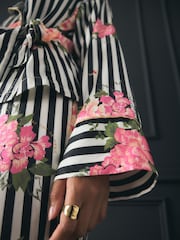 Rockett St George Black/White Flower Power Button Through Pyjamas - Image 7 of 8