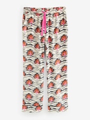 Rockett St George Black/White Viscose Feathers Button Through Pyjamas - Image 8 of 10