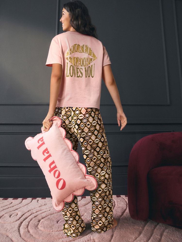 Rockett St George Khaki Green Lips Jersey Pyjamas - Image 1 of 13 Rockett St George Khaki Green Lips Jersey Pyjamas - Image 1 of 13