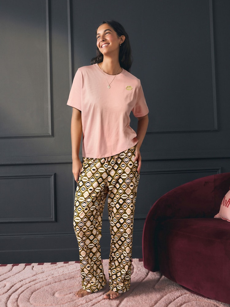 Rockett St George Khaki Green Lips Jersey Pyjamas - Image 2 of 13 Rockett St George Khaki Green Lips Jersey Pyjamas - Image 2 of 13