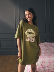 Rockett St George Khaki Green Night T-Shirt - Image 1 of 6
