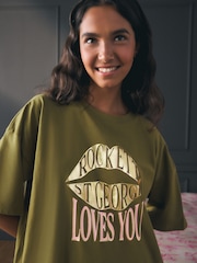 Rockett St George Khaki Green Night T-Shirt - Image 4 of 6