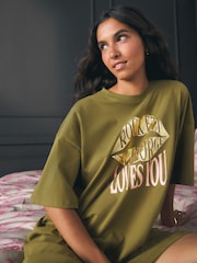 Rockett St George Khaki Green Night T-Shirt - Image 5 of 6