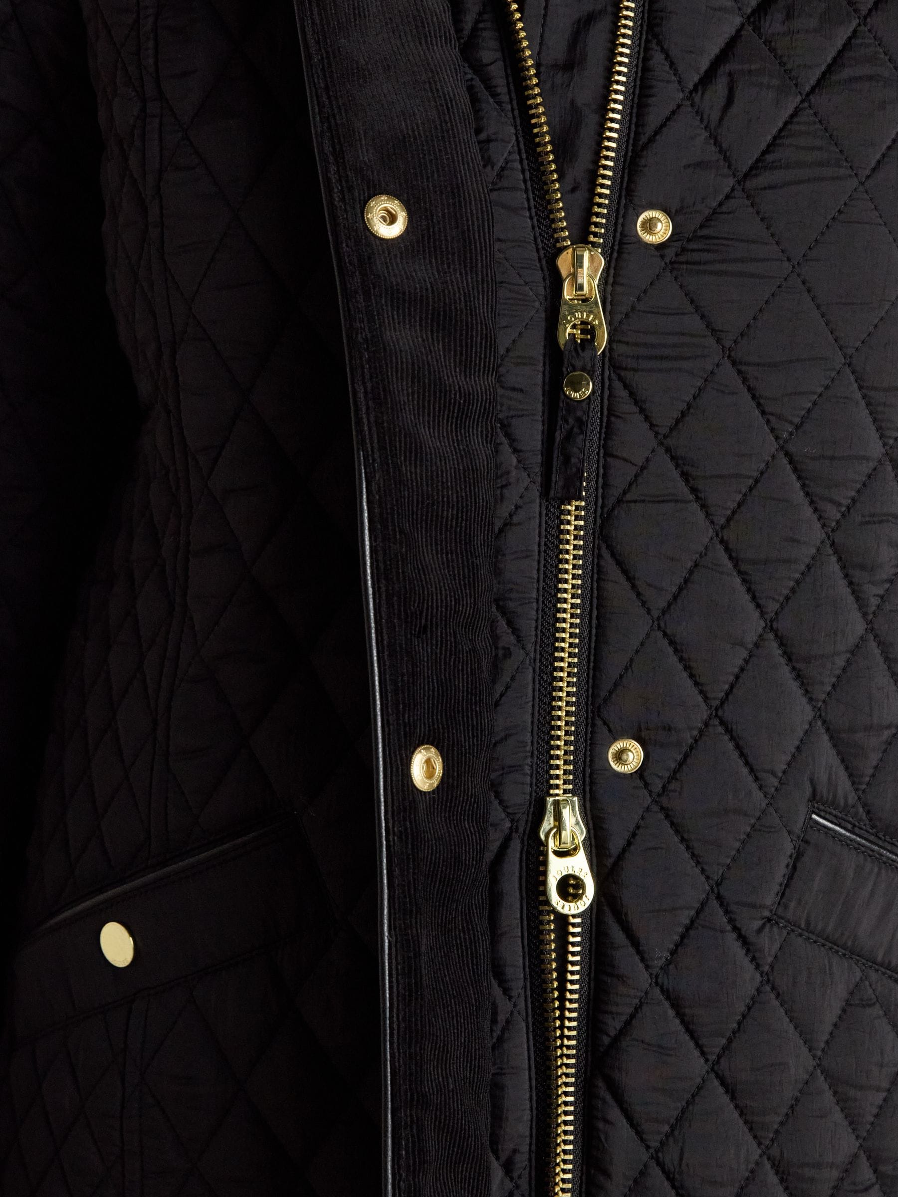 Buy Joules Rosewell Black Longline Diamond Quilted Showerproof