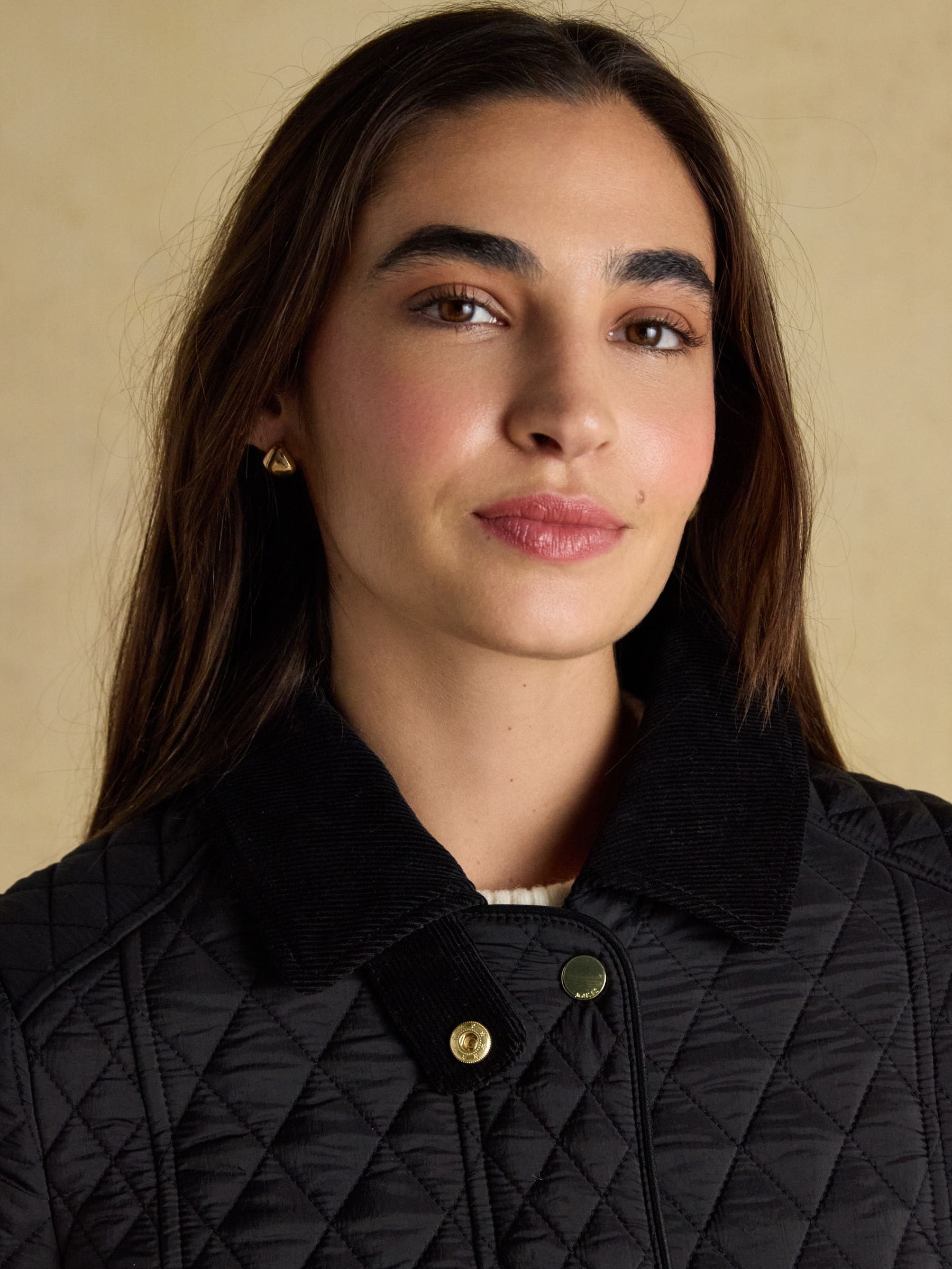 Buy Joules Rosewell Black Longline Diamond Quilted Showerproof