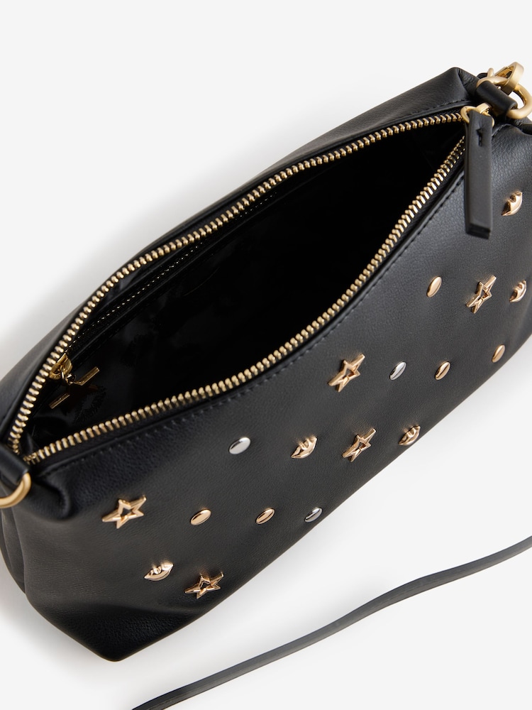 Rockett St George Black Icon Stud Cross-Body Bag - Image 7 of 7