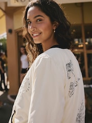 Rockett St George White Borg lined embroidered Quilted Jacket - Image 4 of 13