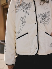 Rockett St George White Borg lined embroidered Quilted Jacket - Image 6 of 13