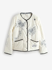 Rockett St George White Borg lined embroidered Quilted Jacket - Image 9 of 13