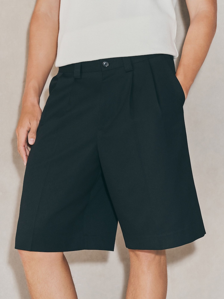 Black EDIT Baggy Fit Formal Shorts - Image 1 of 10