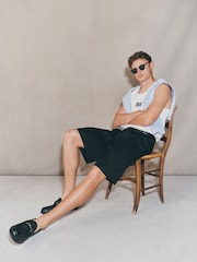 Black EDIT Baggy Fit Formal Shorts - Image 2 of 10