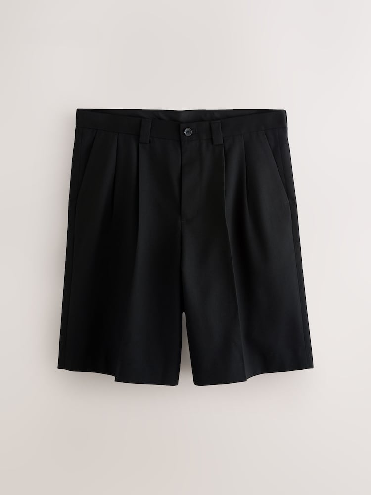 black mens dress shorts Black DECK SHORT - 55% LINEN 45% COTTON WASHABLE WALKING SHORTS main image 0