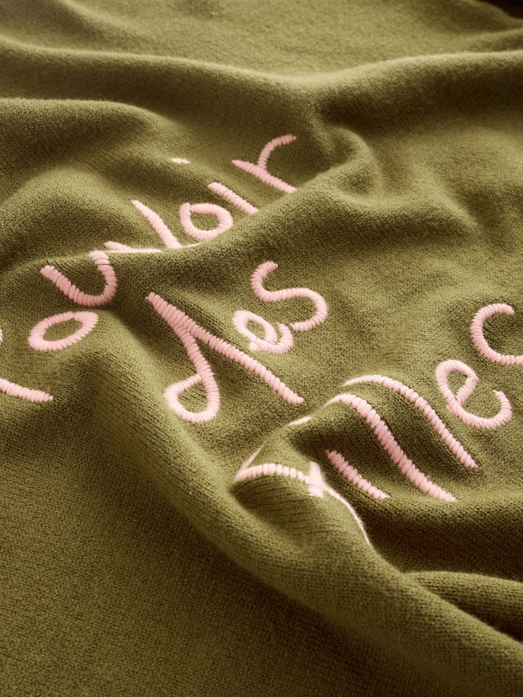 Rockett St George Khaki Green 'Pouvoir Des Filles' Jumper - Image 10 of 10