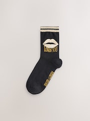Rockett St George Monochrome Animal Print 4 Pack Ankle Socks - Image 2 of 5