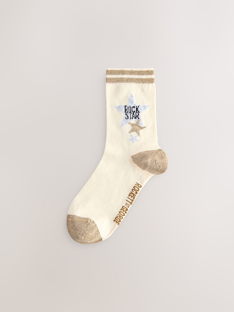 Rockett St George Monochrome Animal Print 4 Pack Ankle Socks - Image 5 of 5