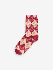 Rockett St George Black/Red 4 Pack Swan Socks - Image 2 of 5