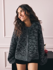 Rockett St George Black Leopard Sequin Cardigan - Image 2 of 10