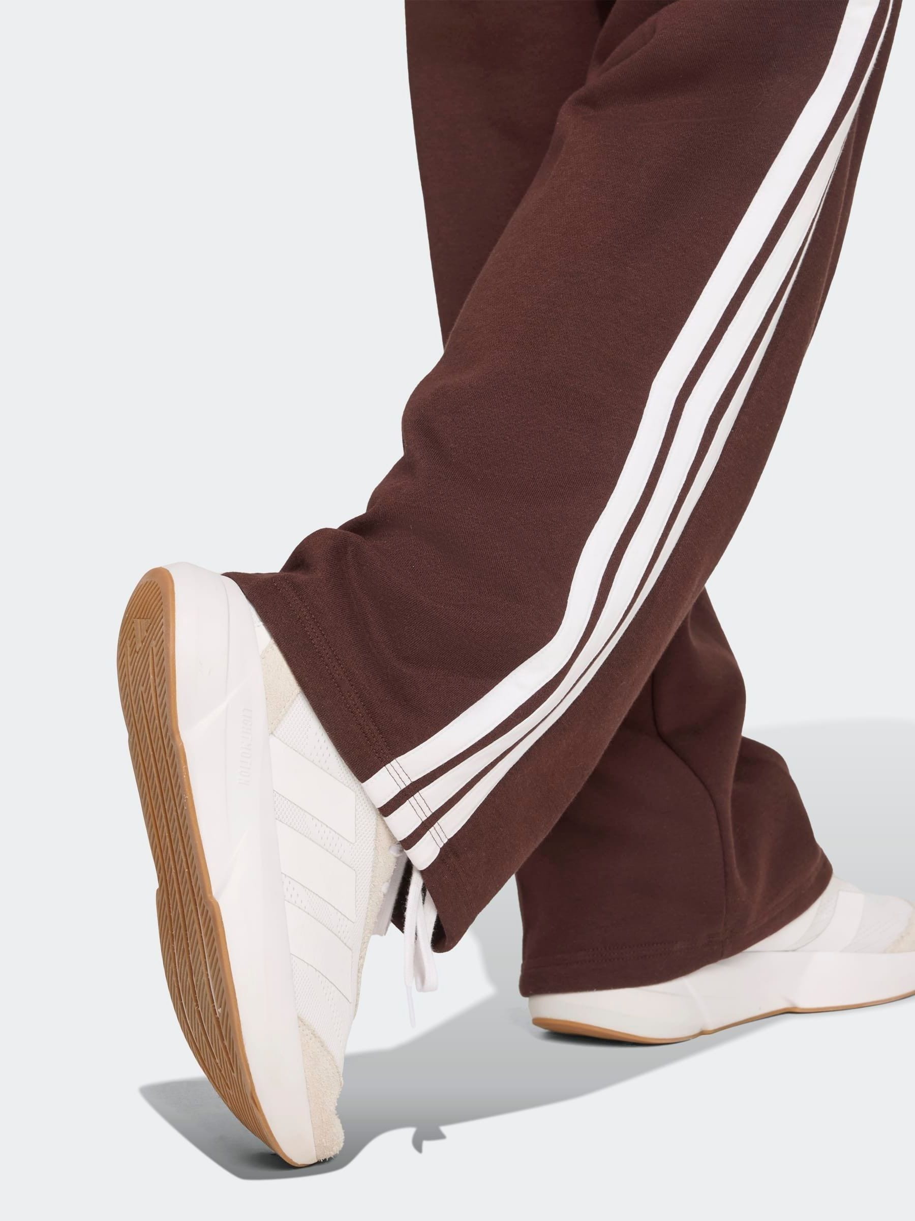 Buy adidas Brown 3 Stripe Fleece Open Hem Joggers from Next USA