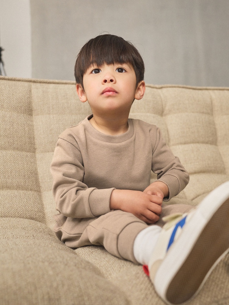 Stone Plain Sweatshirt And Joggers Set (3mths-7yrs) - Image 4 of 4