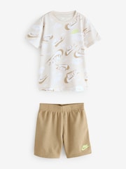 Nike Blue Little Kids All Over Print T-Shirt and Shorts Set - Image 1 of 5