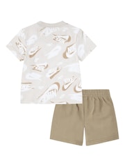 Nike Blue Little Kids All Over Print T-Shirt and Shorts Set - Image 3 of 5
