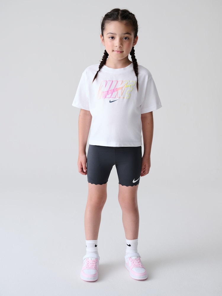 Nike Pink Little Kids Bike Shorts and T-Shirt Set - Image 1 of 12 Nike Pink Little Kids Bike Shorts and T-Shirt Set - Image 1 of 12